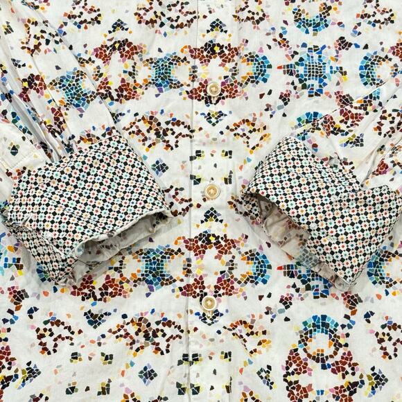 Robert Graham L Neri Mens Printed Button Down Shirt Classic Fit 100% Cotton - Picture 5 of 9